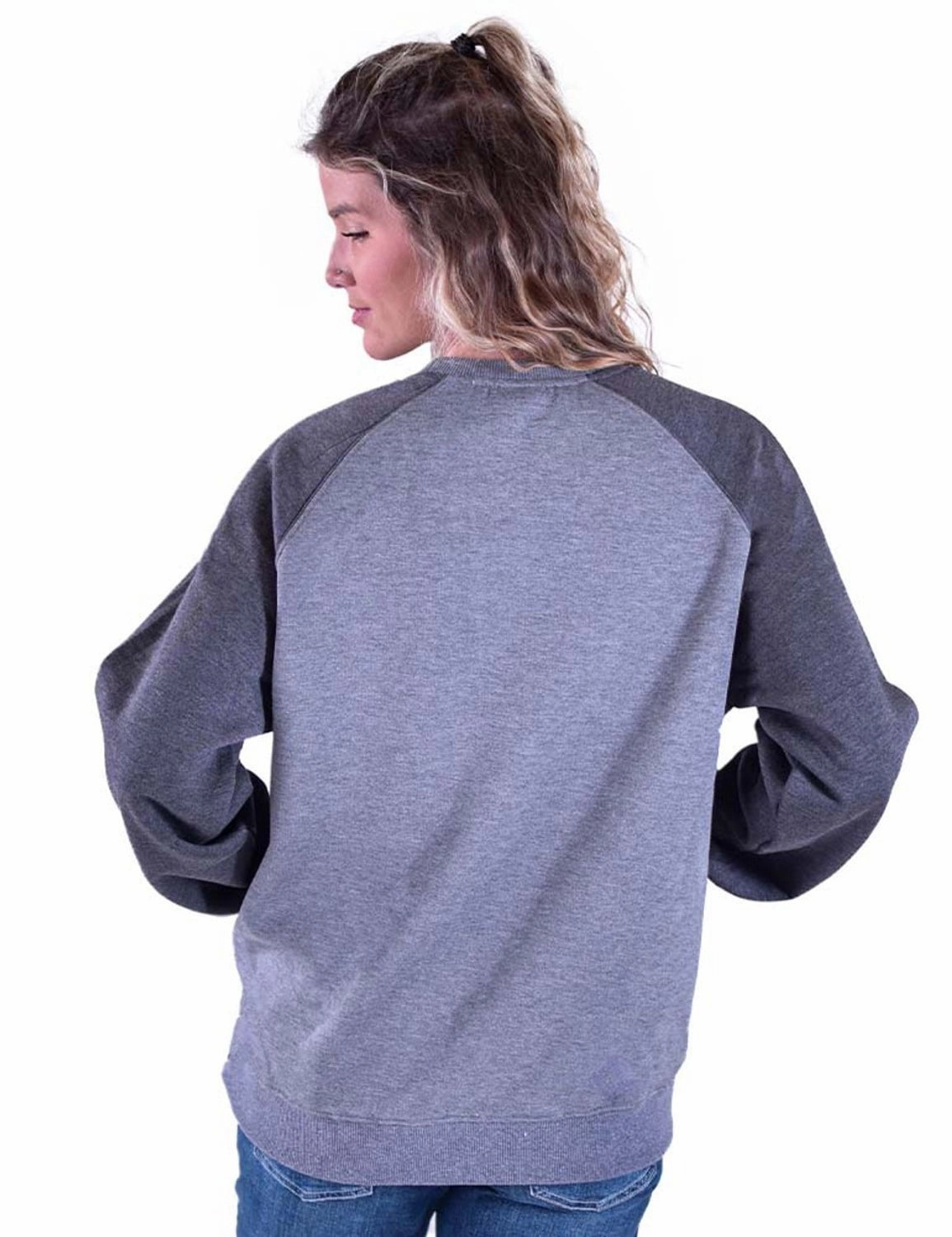 Cowgirl Tuff Womens Aztec Print Ash Poly/Rayon Sweatshirt Layered Style