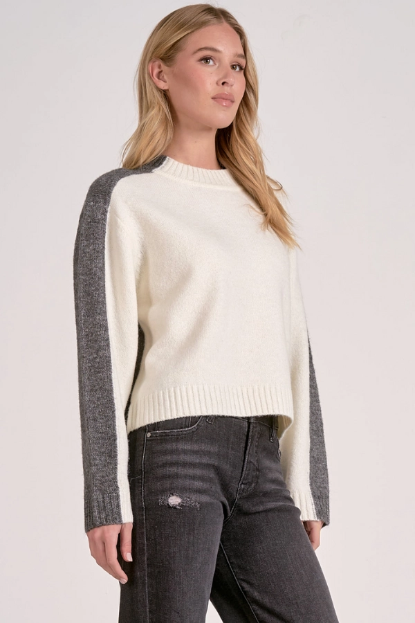 Versatile Piece Soft Warm Layers Colorblock Cropped Sweater