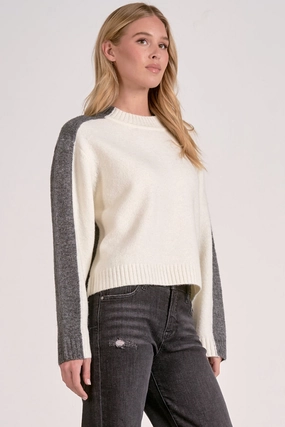 Versatile Piece Soft Warm Layers Colorblock Cropped Sweater