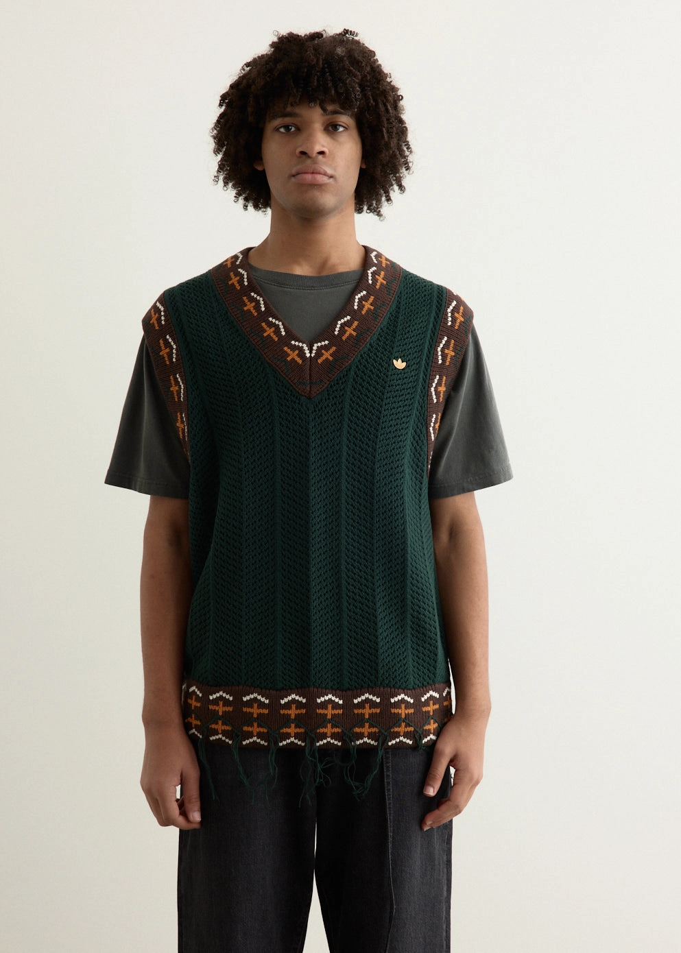 x CLOT by Edison Chen Crochet Vest Slub Texture Multipanel Construction