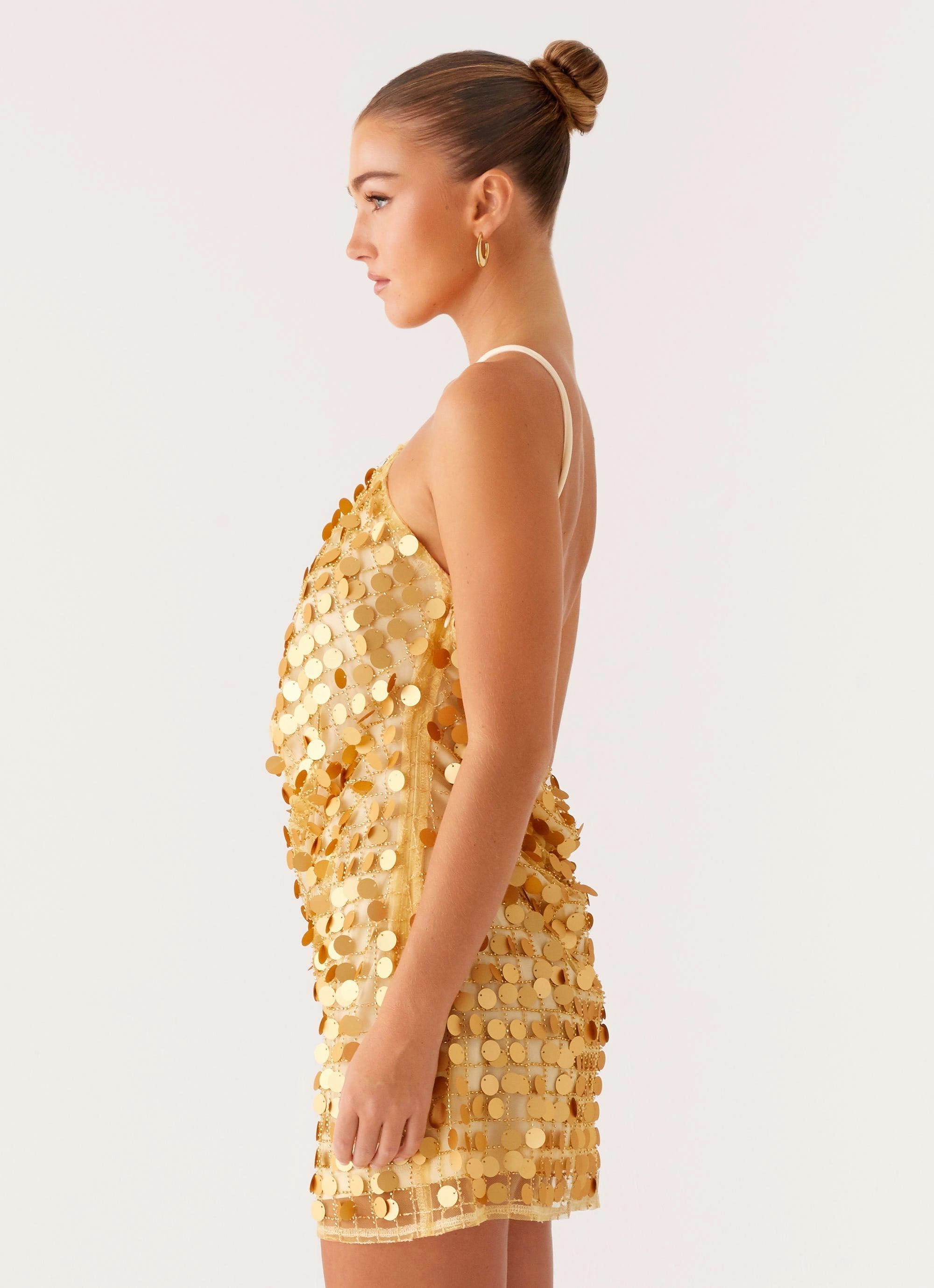 Xander Sequin Mini Dress - Gold Quick Fit