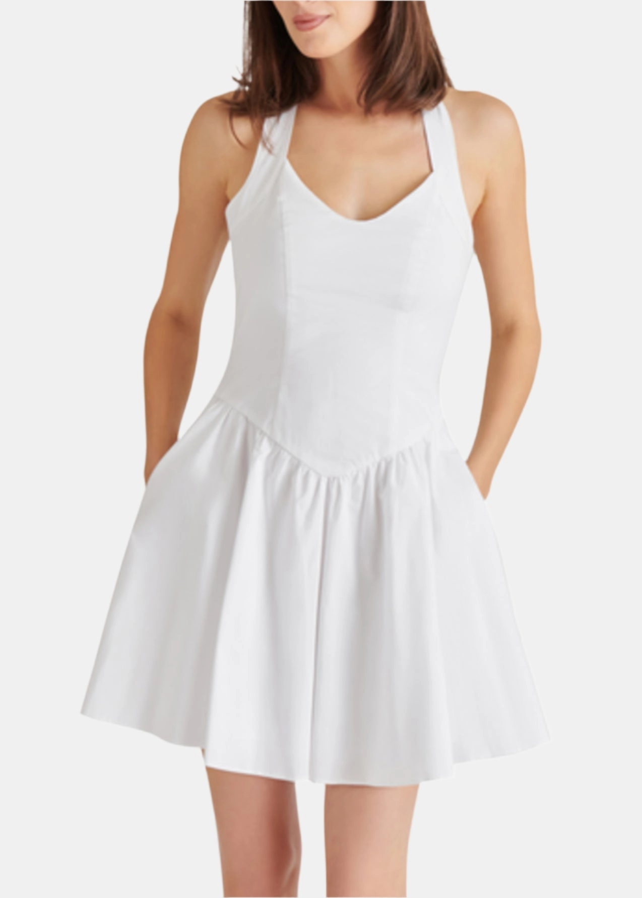 Fashionable Wear Smart Layer Wear Yala Dress in White