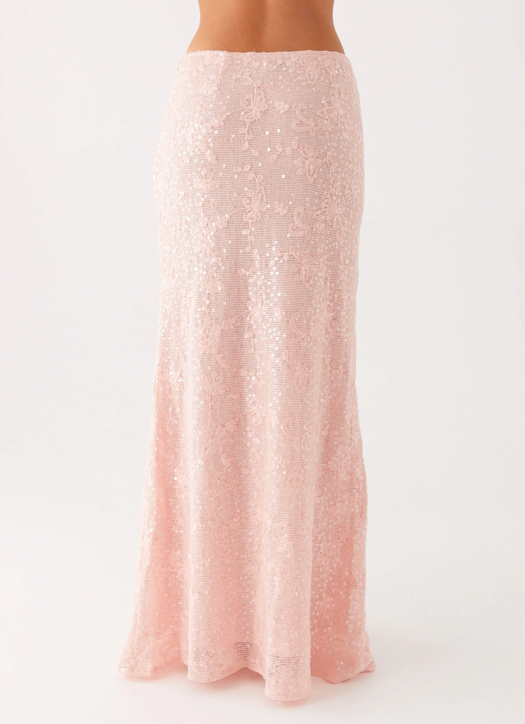Smooth Look Nico Sequin Maxi Skirt - Pink