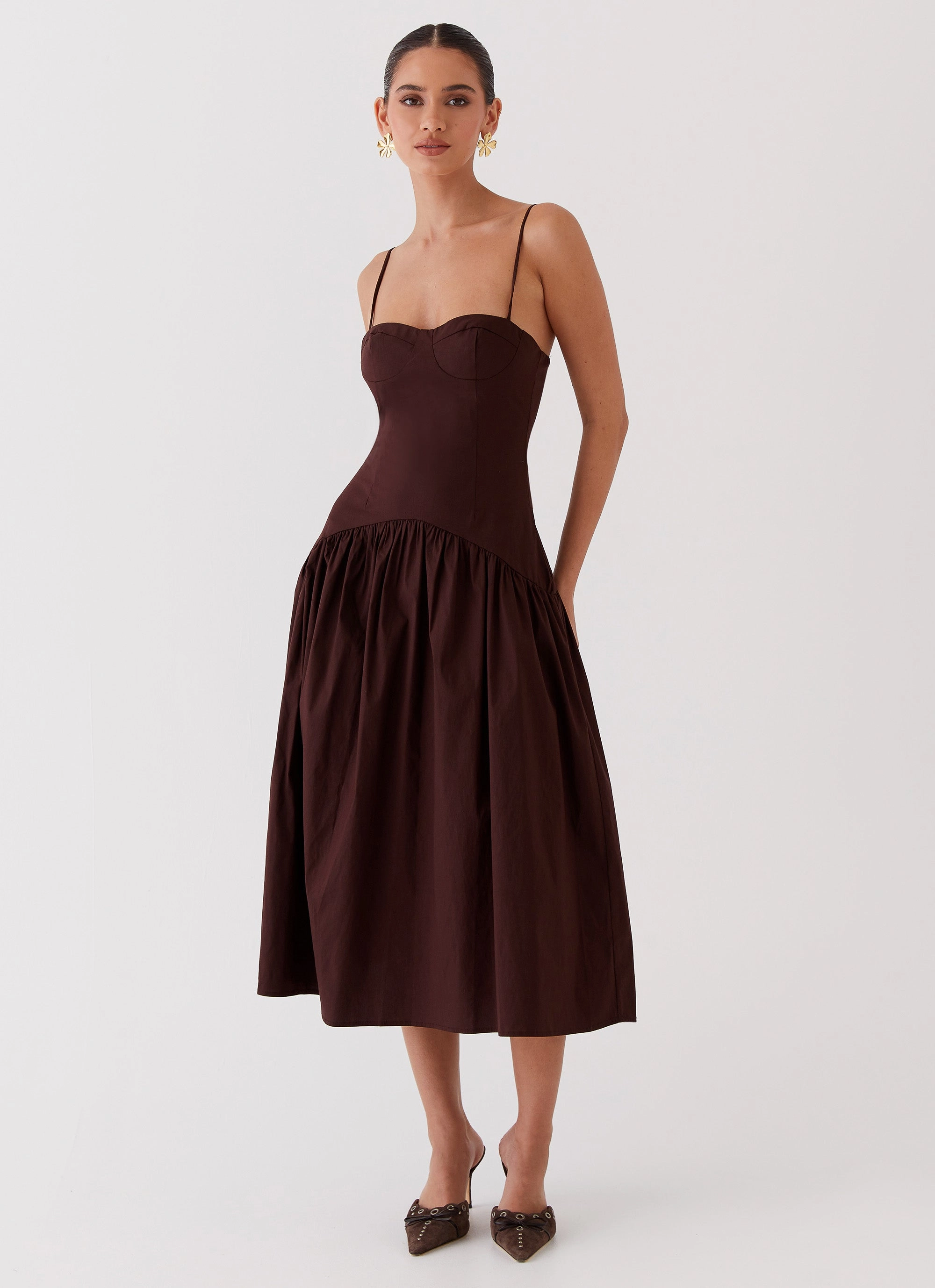 Relax Flex Yvette Corset Midi Dress - Chocolate