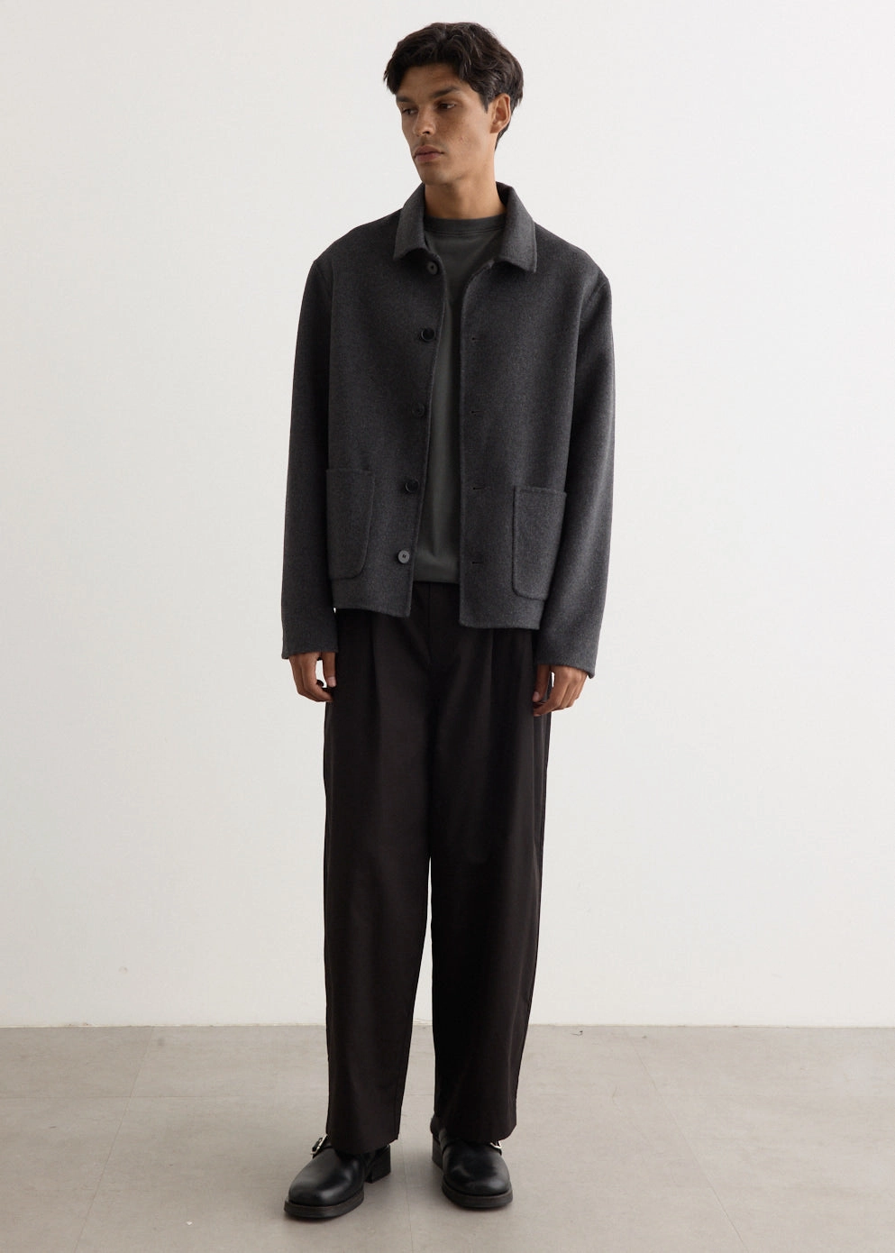 Zappa Double Faced Wool Jacket Matte Surface Texture Detachable Layers