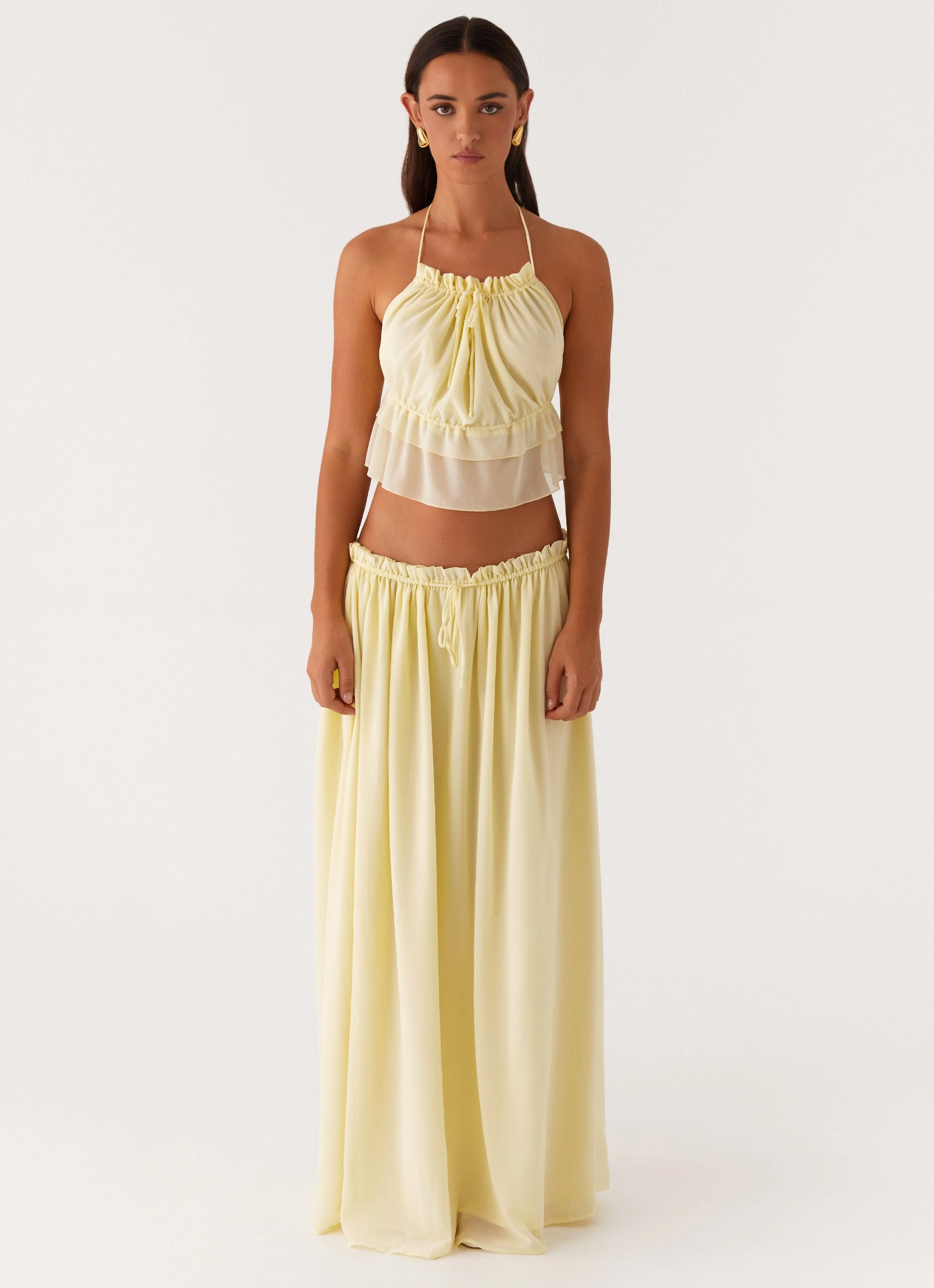 Zaya Backless Top - Yellow FlexibleCollarStructure Reinforced Shoulder Seams