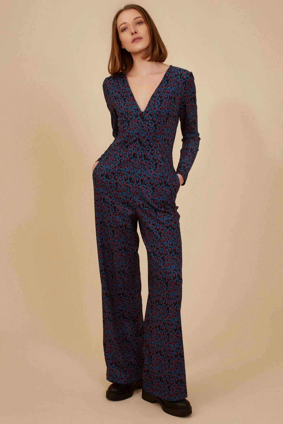 Zelda Jumpsuit in Blue Versatile Cut