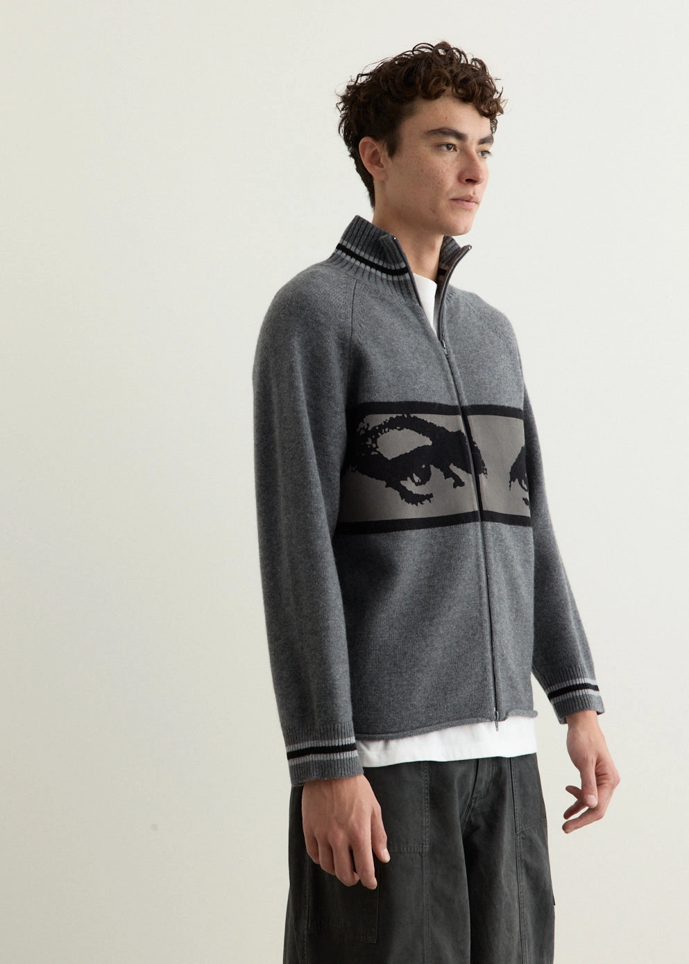 On-The-Go Eyes Zip Thru Knit