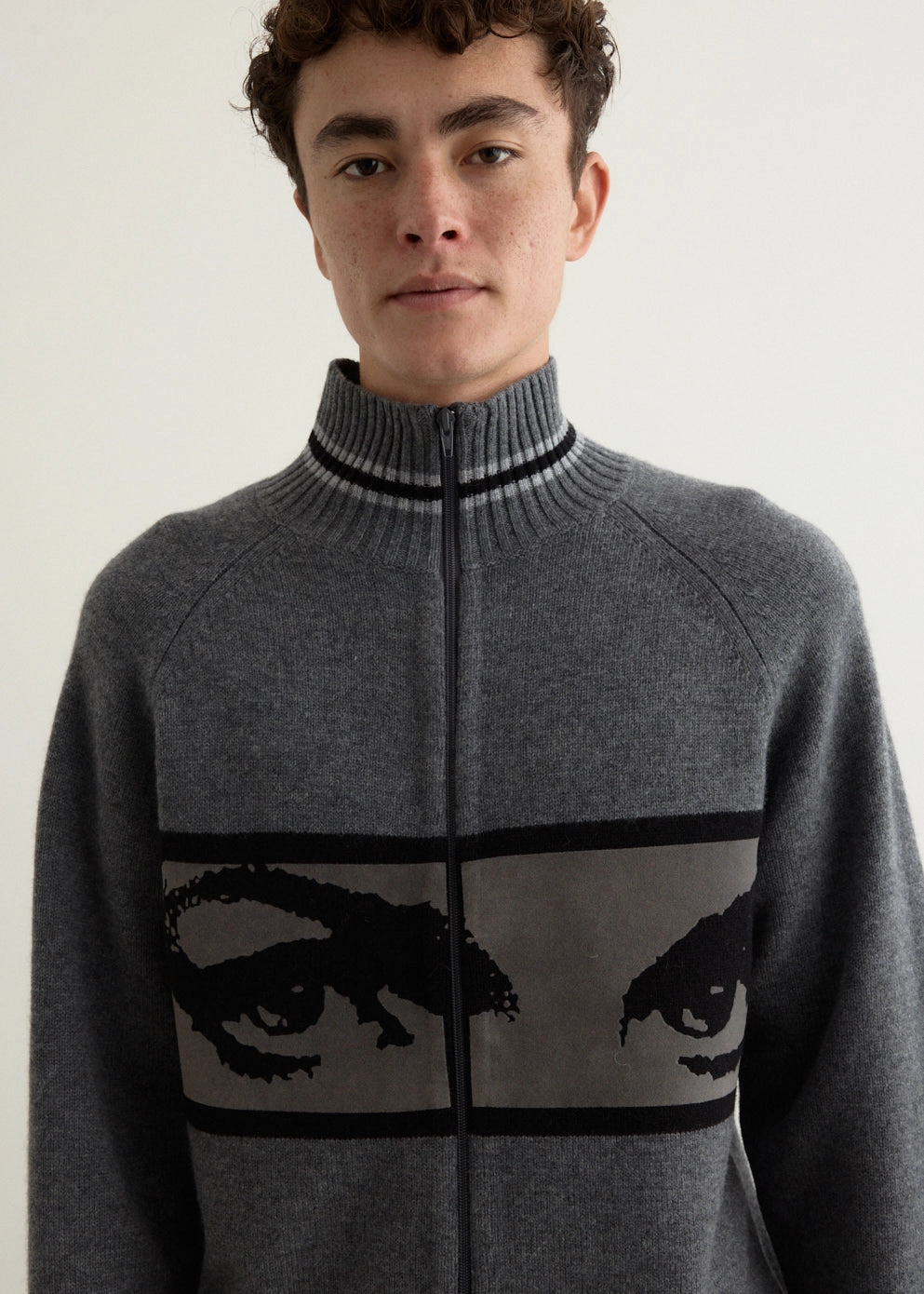 TearResistant Fabric Urban Warmth Eyes Zip Thru Knit