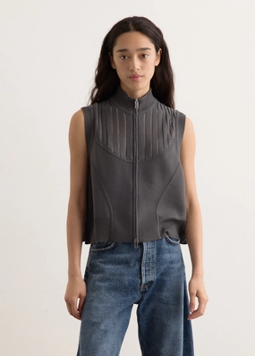 Women's ESC Knit Vest Yarn Dyed Classic Style