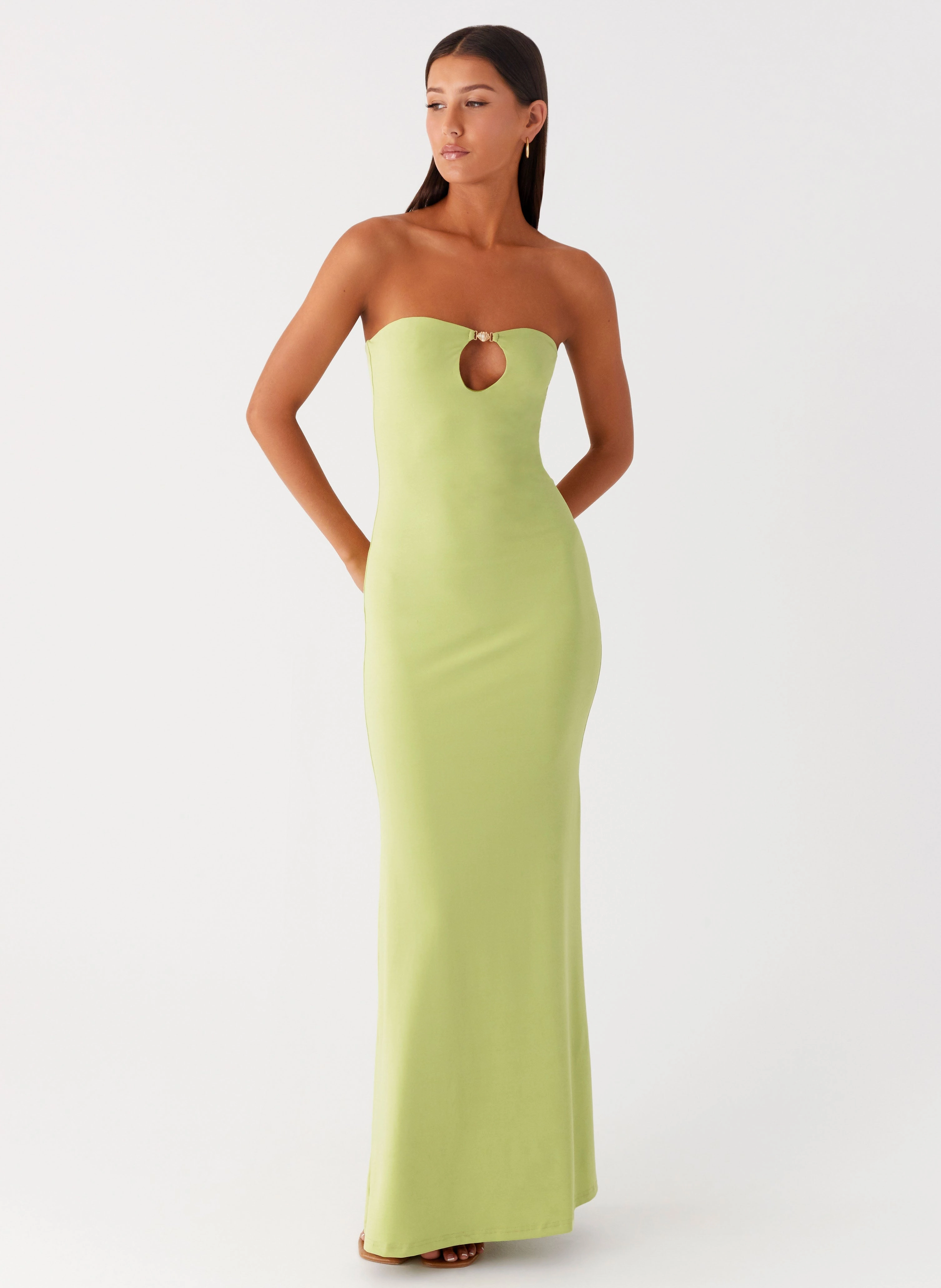 Smart Fit Wear Street Mode Moara Cut Out Maxi Dress - Lime Green