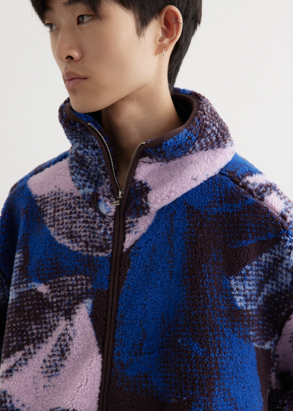 Zip Front Casual Jacket ConvertibleCollar Business Attire