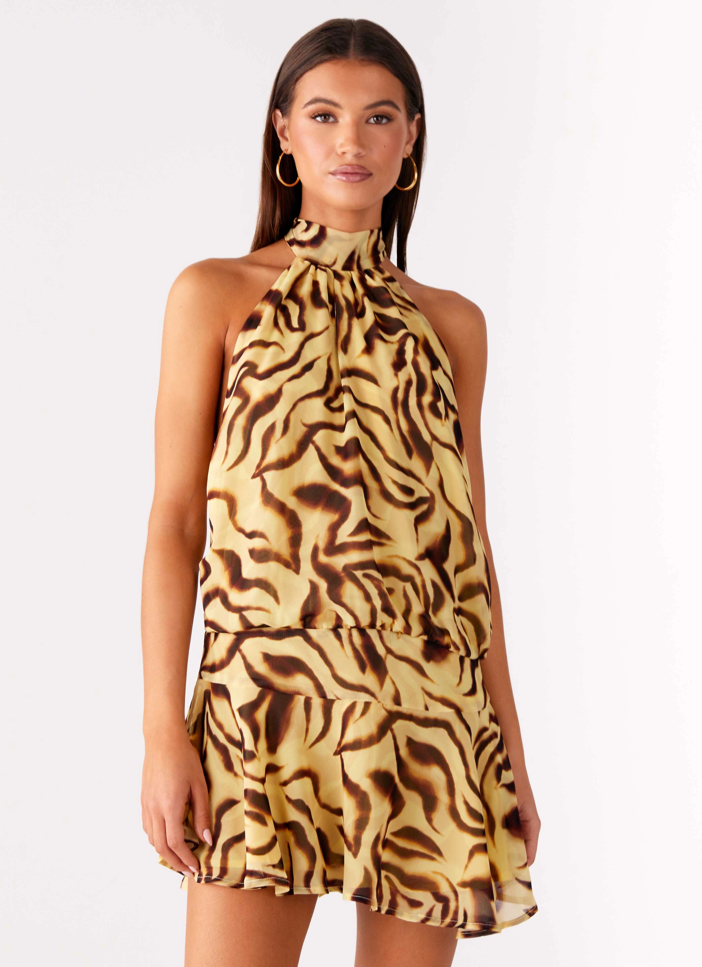 Zulla Backless Mini Dress - Laguna Print Air Layer