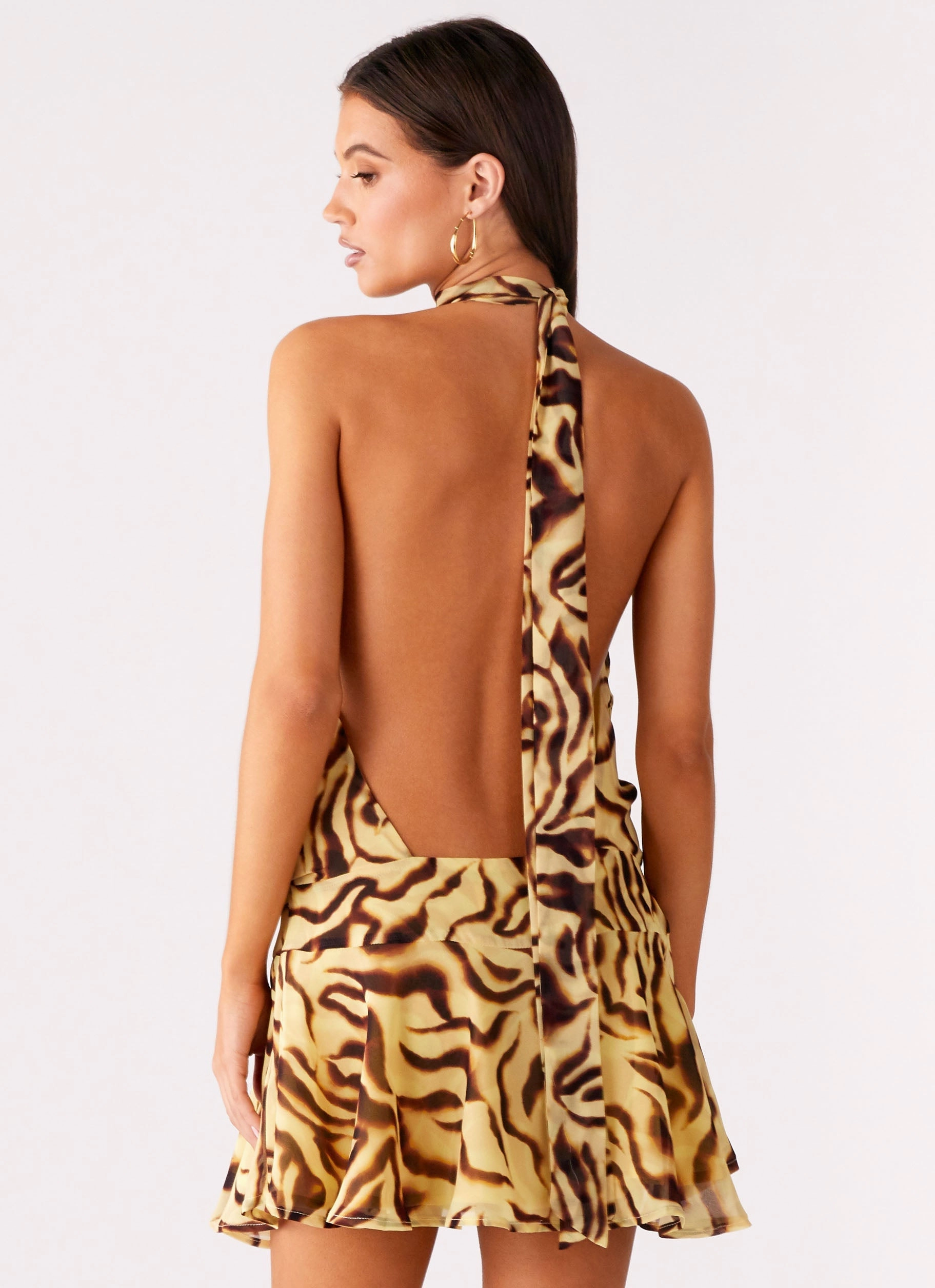 Soft Contour Bright Bloom Zulla Backless Mini Dress - Laguna Print